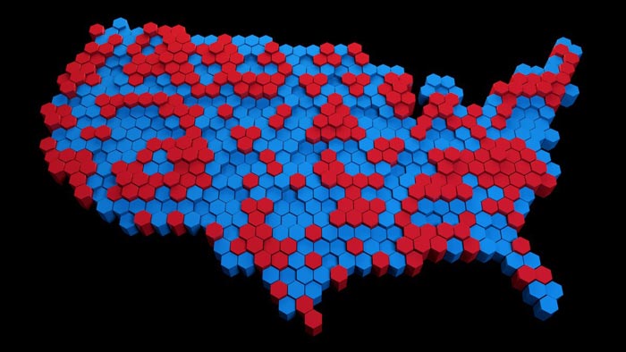 Photo of a dimly lit room with a computer interface terminal.