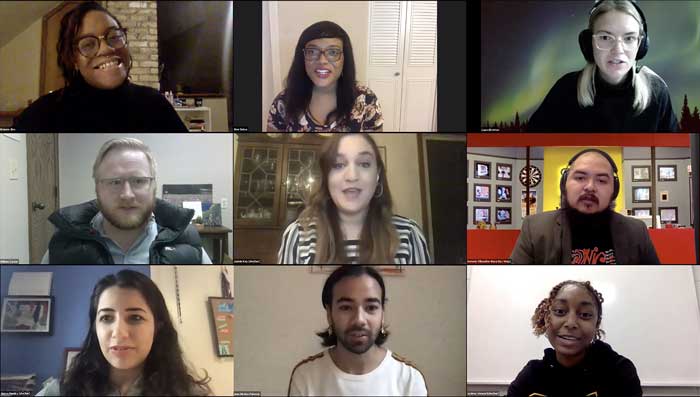 Photo of a dimly lit room with a computer interface terminal.